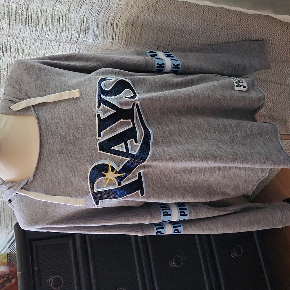 Pink Victoria's Secret Rays sweatshirt w/hood.